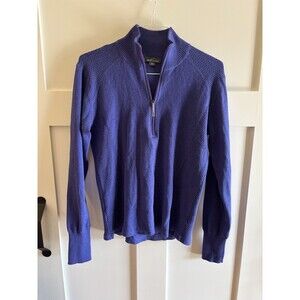 Eddie Bauer Women’s XL Purple Quarter-Zip Sweater Pullover Knit Casual Outdoor